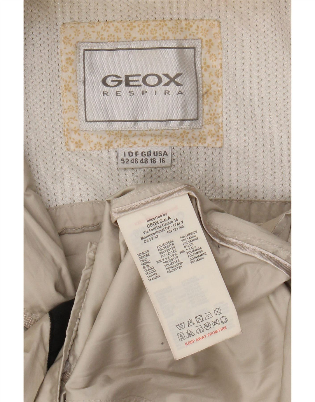 GEOX Womens Utility Jacket UK 18 XL Beige Polyester Vintage Geox and Second-Hand Geox from Messina Hembry 
