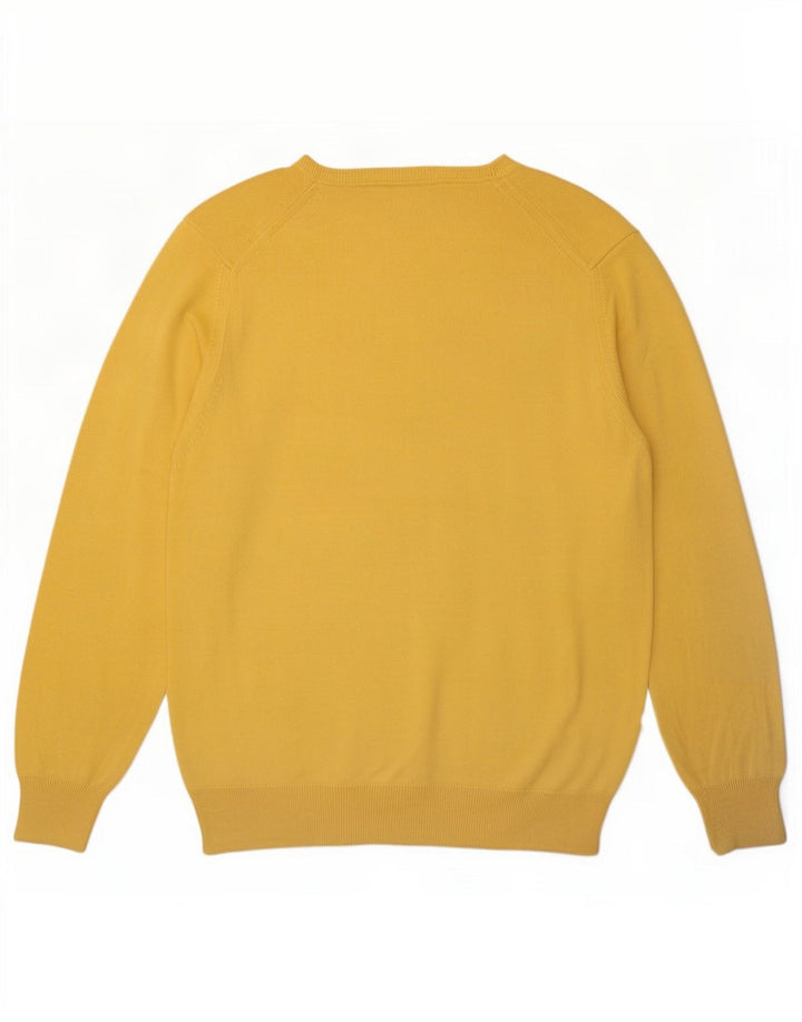 Zara Herre Jumper Sweater med rund hals Stor gul bomuld