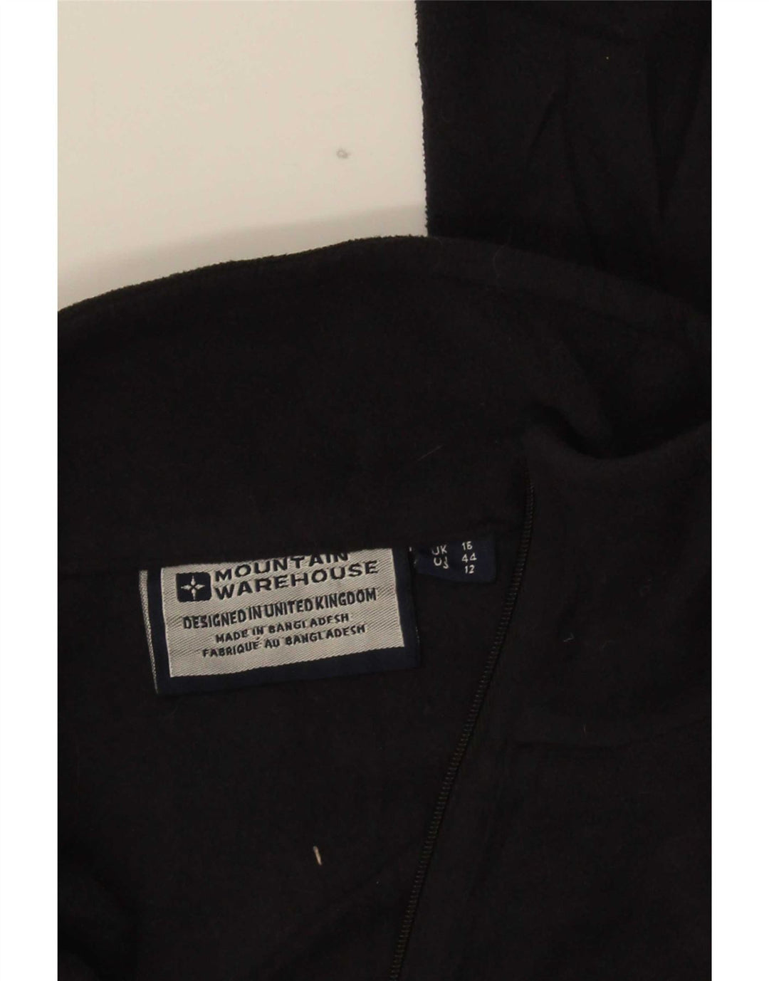 Warehouse Dame Zip Neck Fleece Jumper UK 16 Large Black Polyester