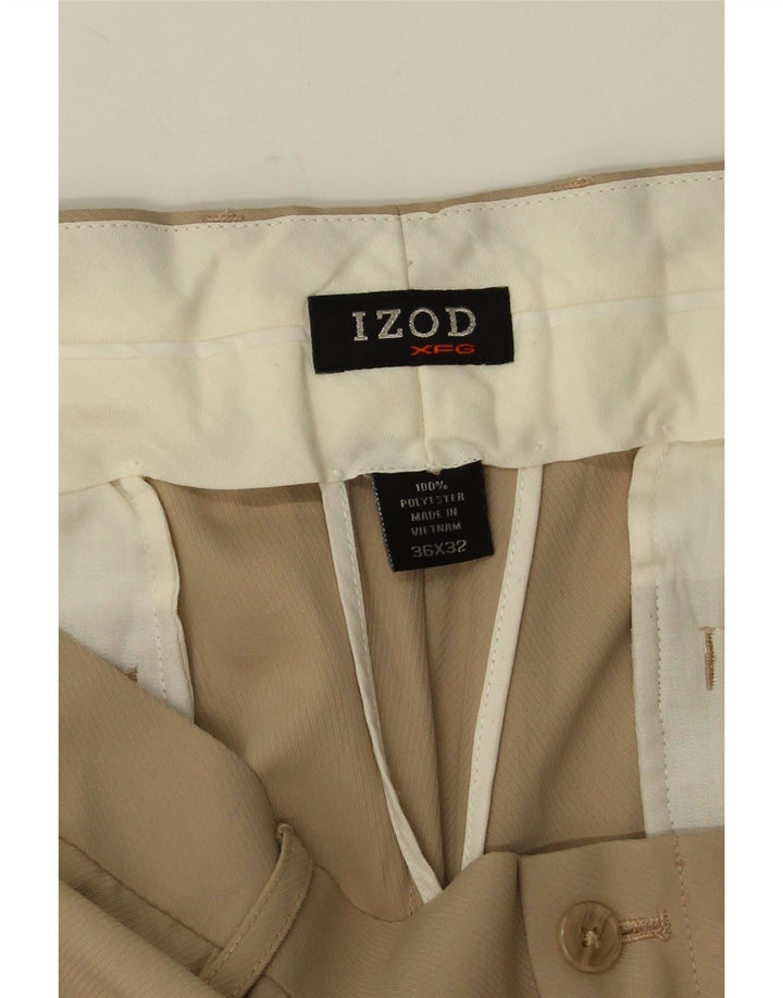 Izod Straight Chino Bukser til mænd W36 L32 Beige Polyester