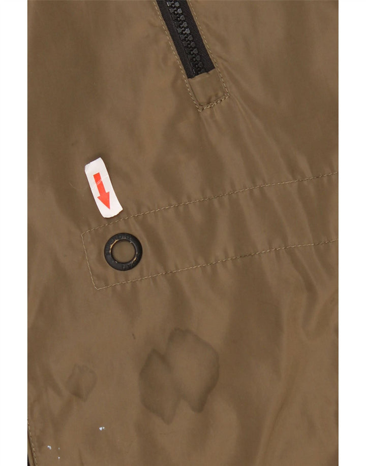 Superdry Regnjakke med hætte til kvinder UK 14 Stor Khaki Polyester