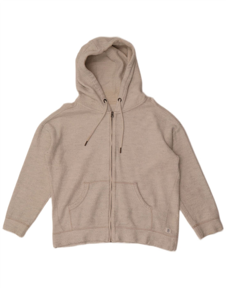 Fat Face Dame Oversized Zip Hoodie Sweater UK 14 Medium Grey Bomuld