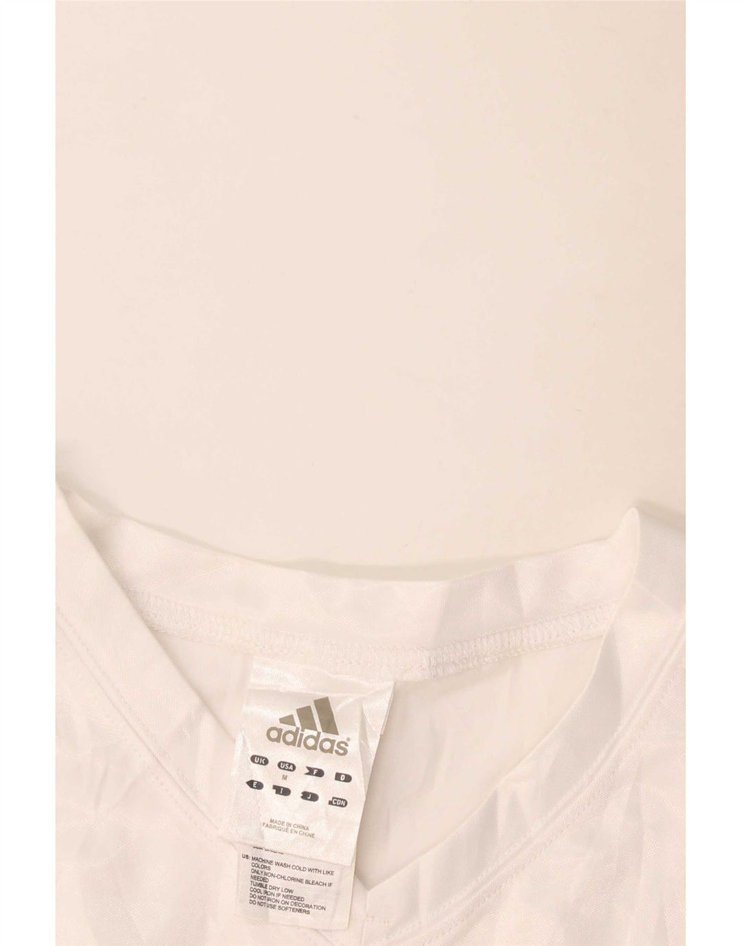 Adidas Dame Grafisk T-Shirt Top UK 12 Medium White Polyester