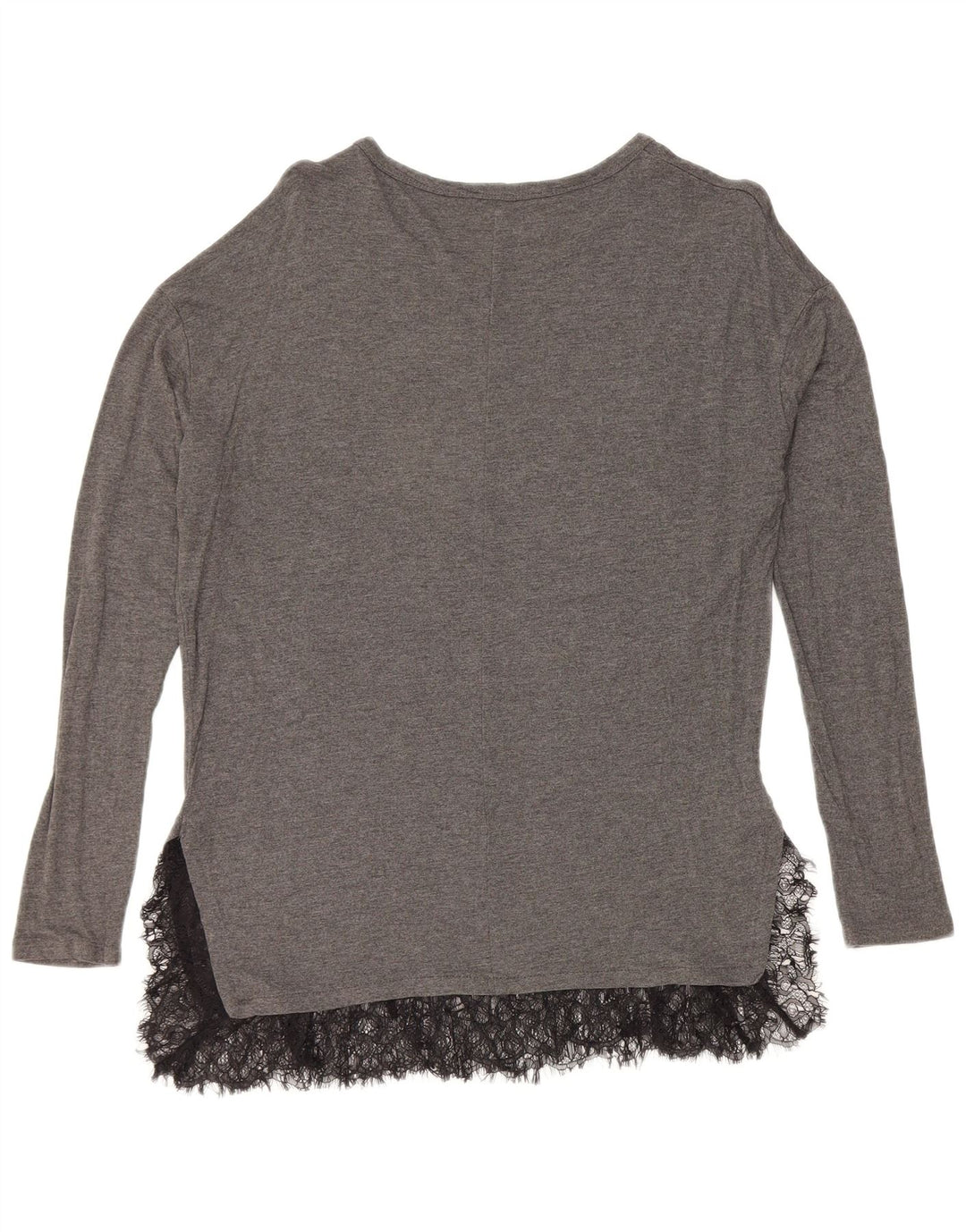 Zara Dame Langærmet Bluse Top UK 14 Mellemgrå