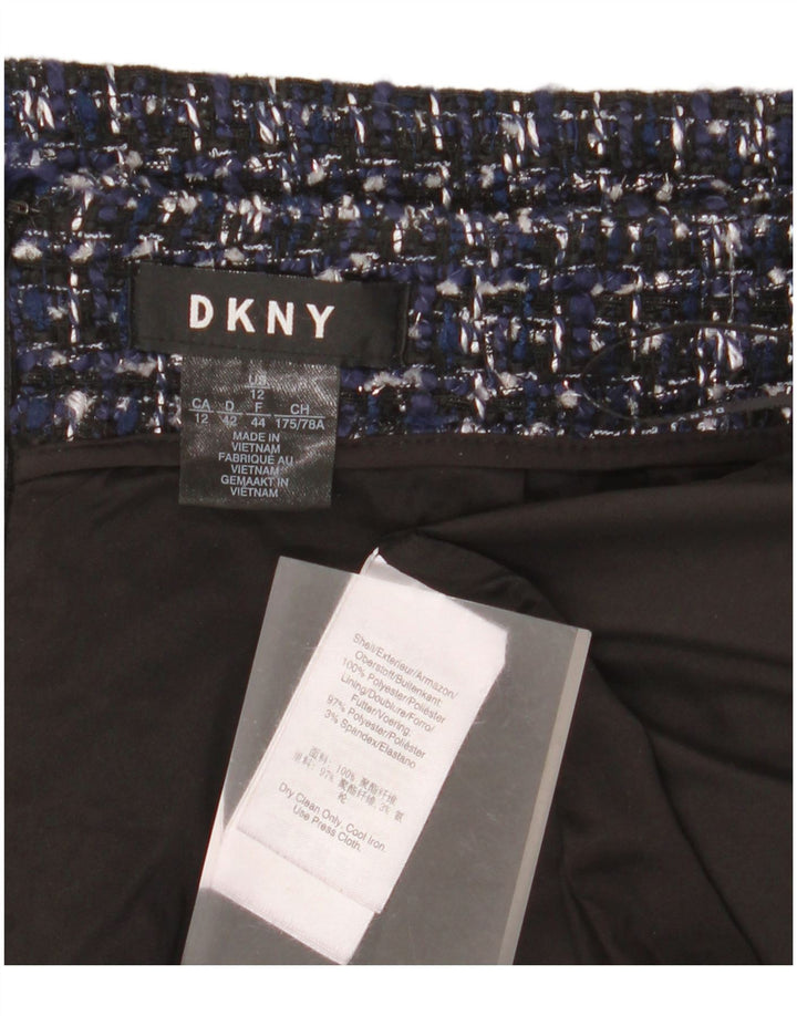 Dkny Womens Pencil Skirt US 12 Large W34 Navy Blue Flecked Polyester