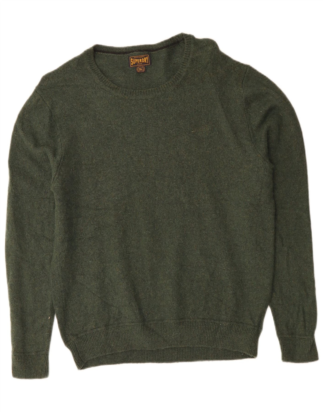 SUPERDRY Dame sweater med rund hals DK 18 XL Grøn nylon