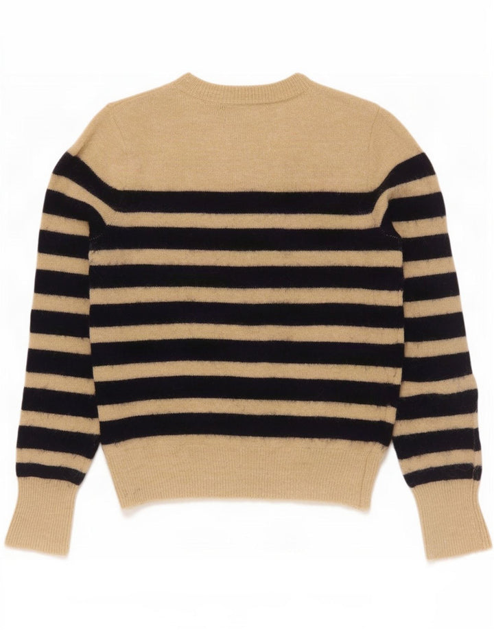 Zara Dame sweater med rund hals DK 12 Medium Beige Stribet Nylon