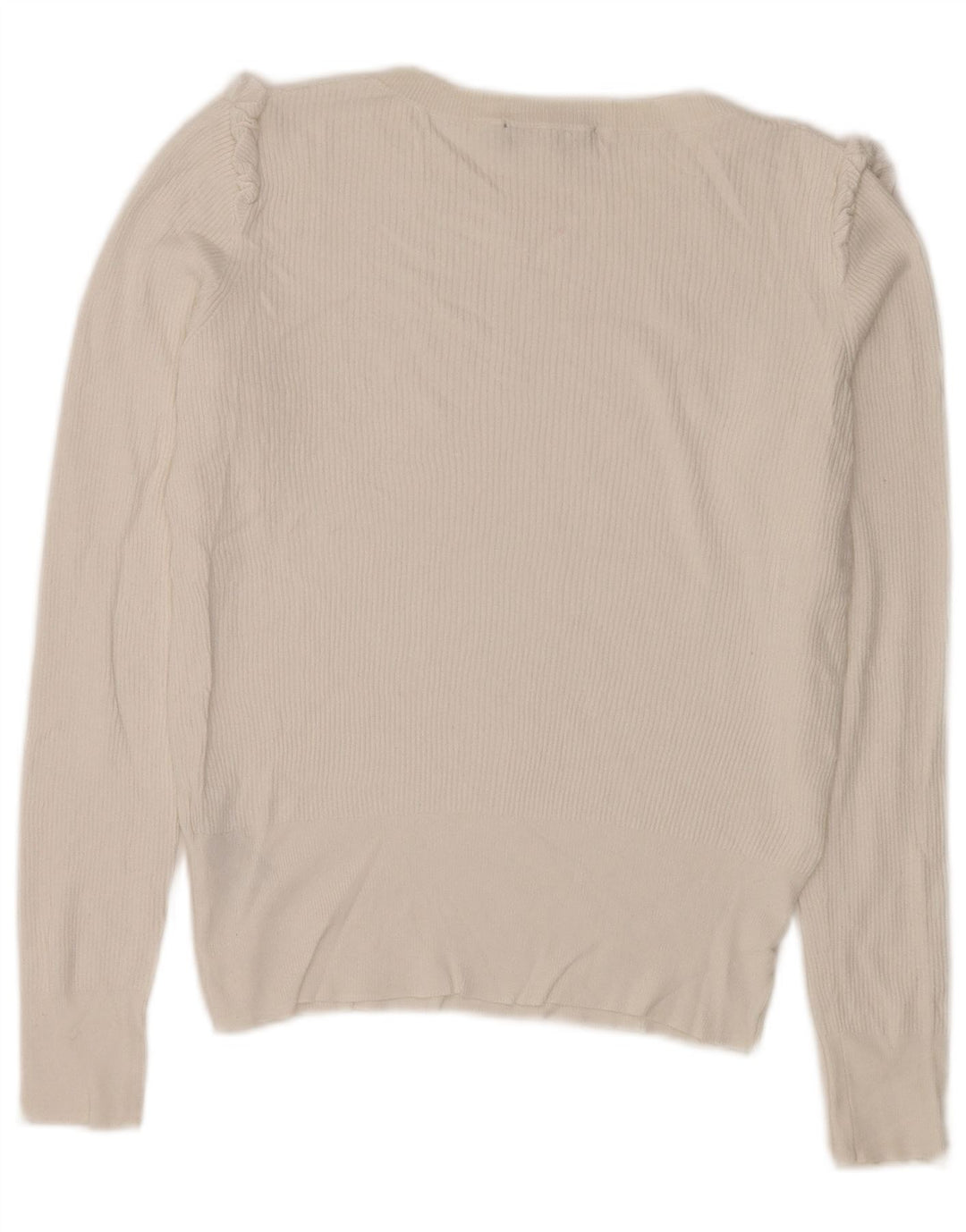 Oasis Womens Oversized Boat Neck Jumper Sweater UK 10 Small White Viscose