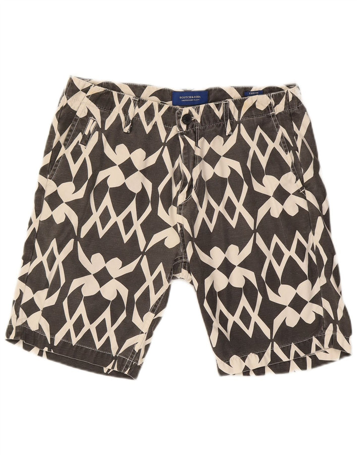 Scotch & Soda Herre Chino Shorts W30 Medium Grey Geometrisk Bomuld