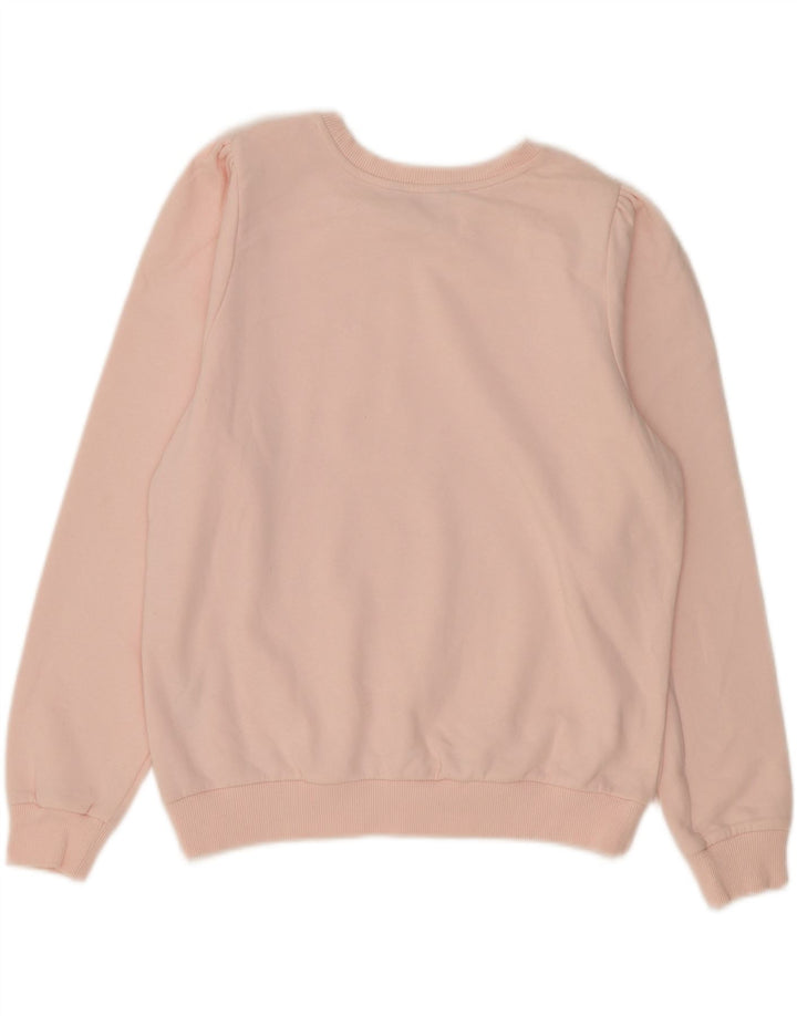 MARKS & SPENCER Womens Sweatshirt Jumper UK 14 Large Pink Cotton Vintage Marks & Spencer and Second-Hand Marks & Spencer from Messina Hembry 