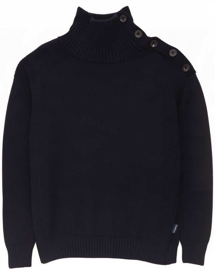 North Sails Dame Button Neck Jumper Sweater UK 10 Small Navy Blue