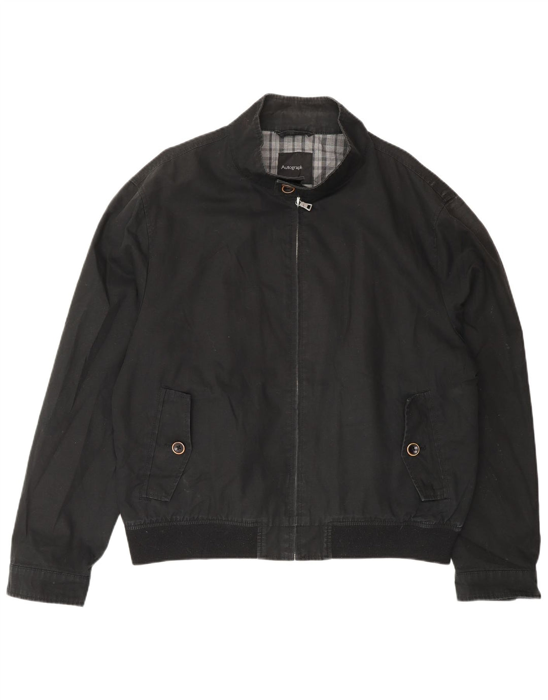 Marks & Spencer Herre Autograph Bomber Jacket UK 42 XL Sort Bomuld