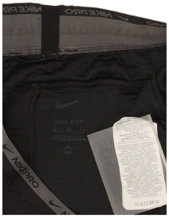 Nike Herre Dri Fit grafisk træningsdragt bukser XL sort nålestribet polyester