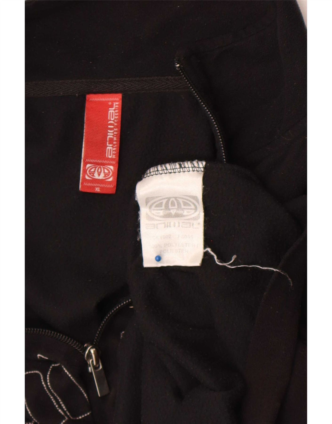 Animal Herre grafisk lynlås hals fleece jumper XL sort polyester