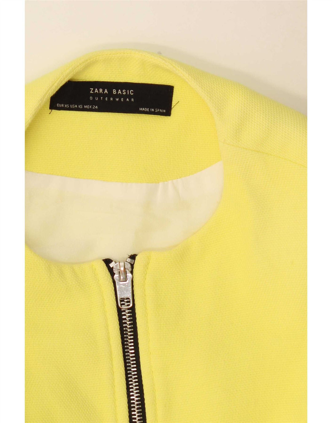 Zara Dame 3/4 ærmet Oversized Overfrakke UK 6 XS Gul