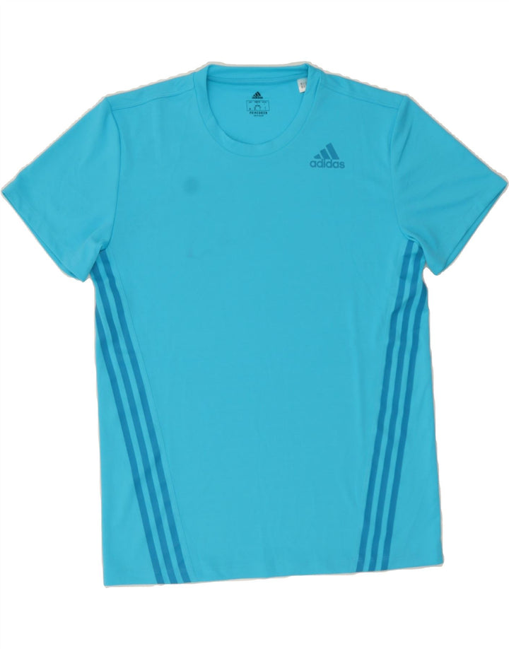 ADIDAS Mens T-Shirt Top Large Blue Polyester Vintage Adidas and Second-Hand Adidas from Messina Hembry 