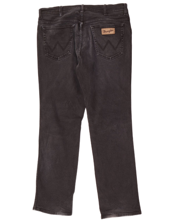 Wrangler Herre Texas Straight Jeans W36 L32 Sort Bomuld
