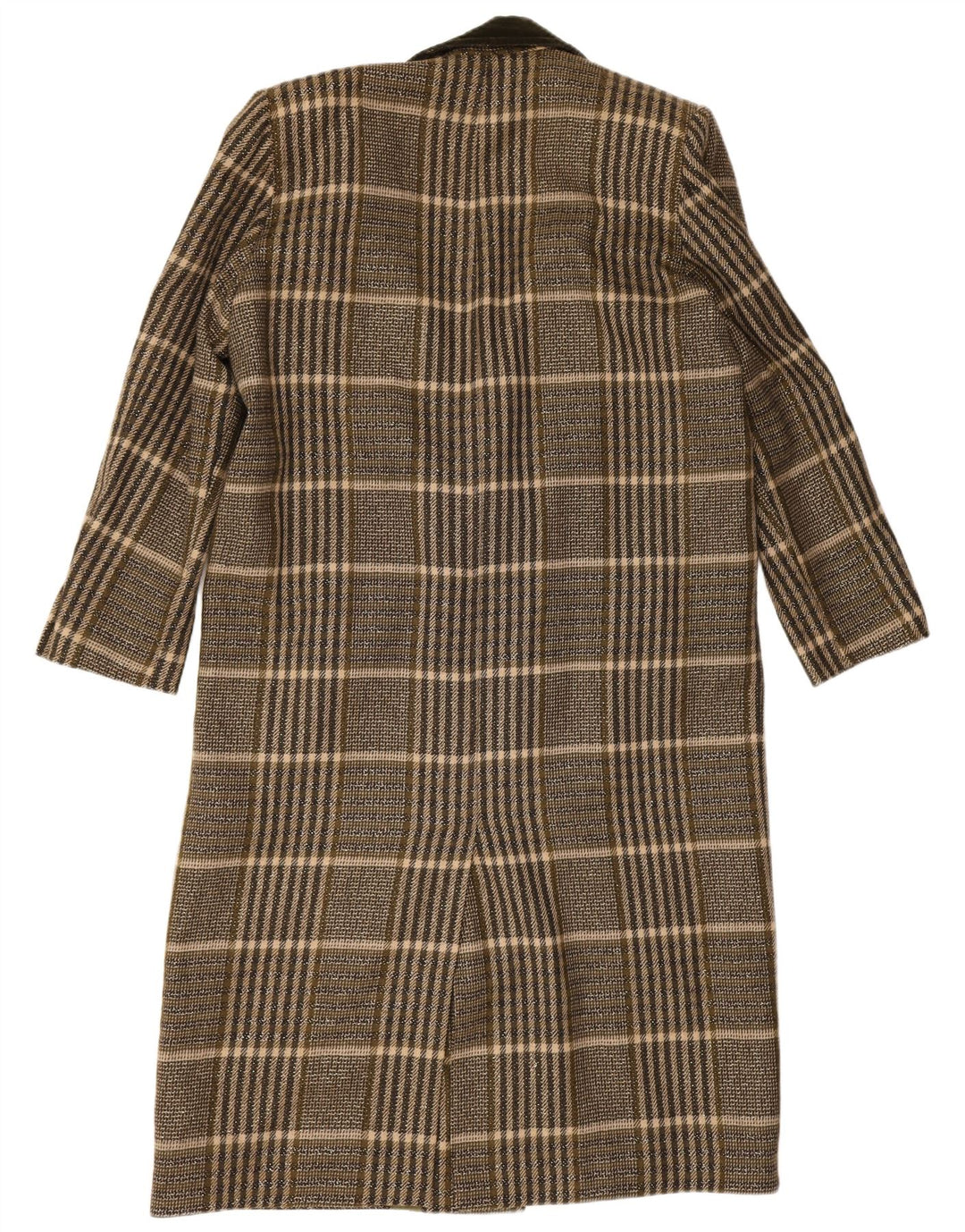 Vintage oversize overfrakke til kvinder UK 14 Medium Khaki Check