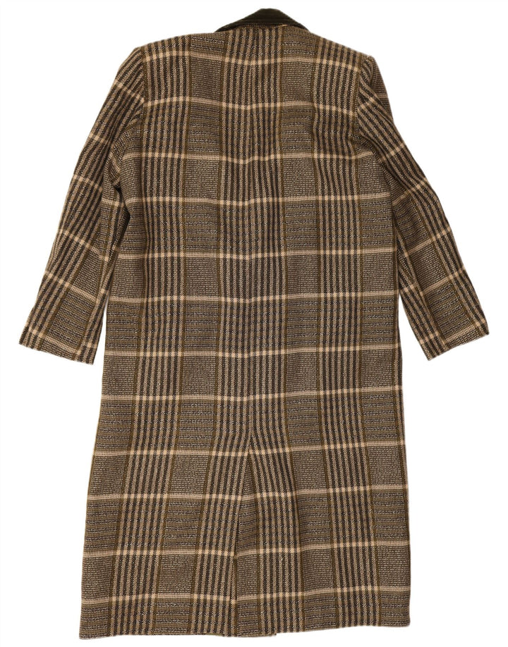 Vintage oversize overfrakke til kvinder UK 14 Medium Khaki Check