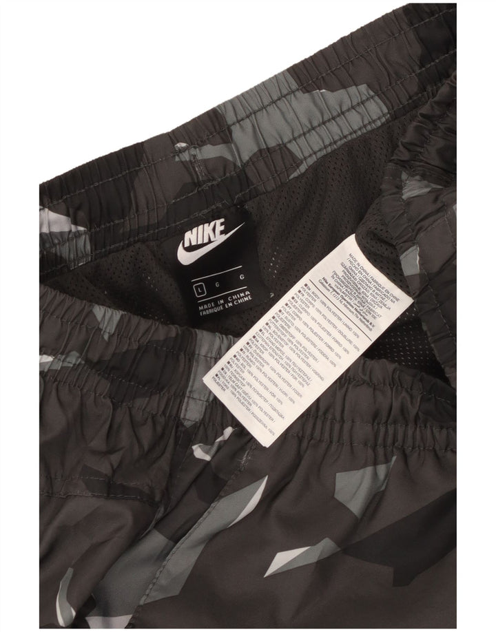 Nike Sportsshorts til mænd, store grå camouflagepolyester