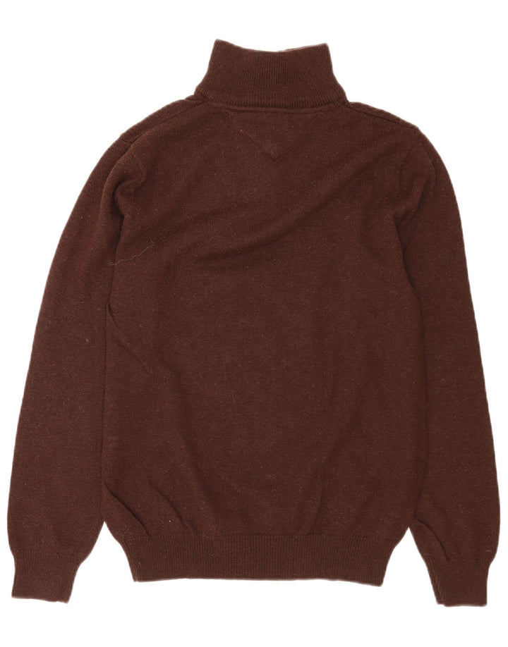 Tommy Hilfiger Herre Zip Neck Jumper Sweater Lille Brun lammeuld