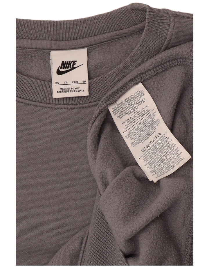 NIKE Herre Swoosh Grafisk Sweatshirt Jumper XS Grå Bomuld