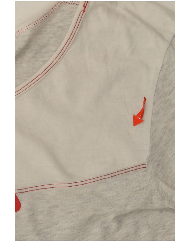 FILA Dame Grafisk Top Langærmet UK 12 Medium Grå Flecked