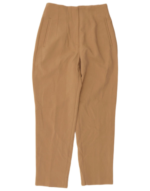 Zara Womens High Waist Tapered Casual Trousers Medium W26 L26 Beige