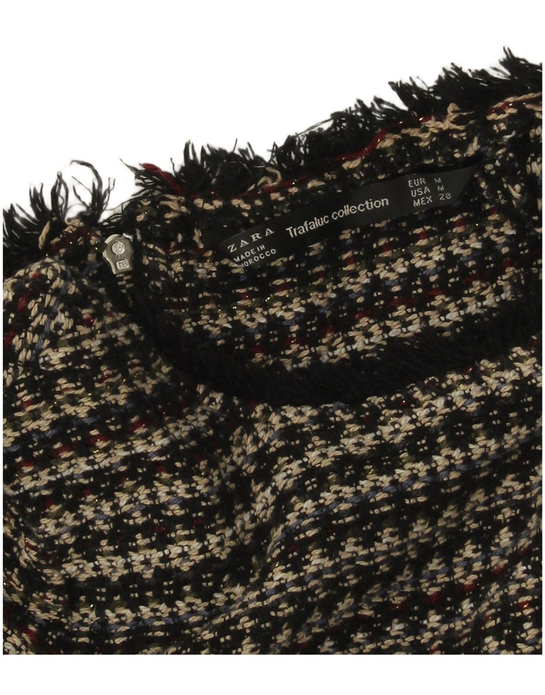 Zara Dame Boat Neck Jumper Sweater UK 12 Medium Flerfarvet Stribet