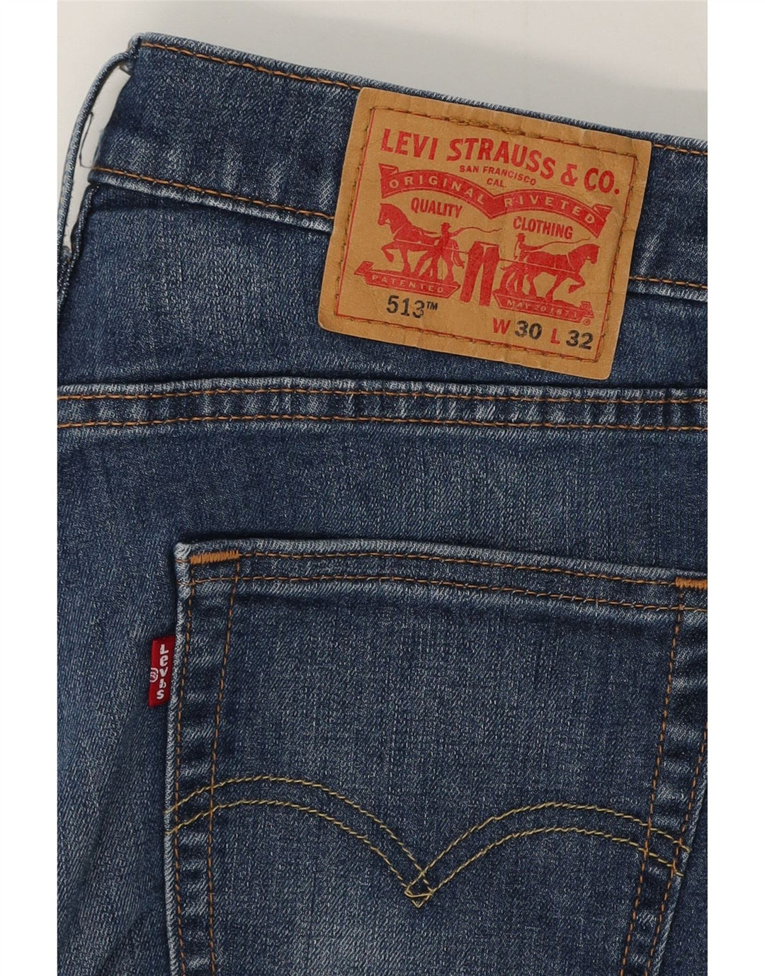Levi's Herre 513 Slim Jeans W30 L32 Blå Bomuld
