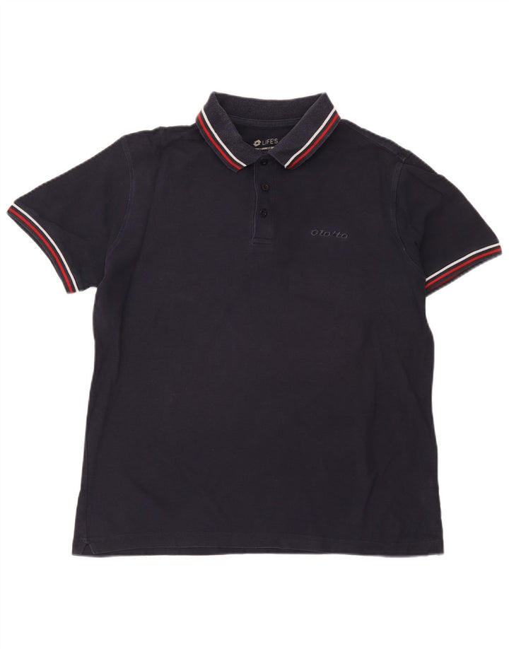 Lotto Herre Polo Shirt Medium Navy Blue Bomuld