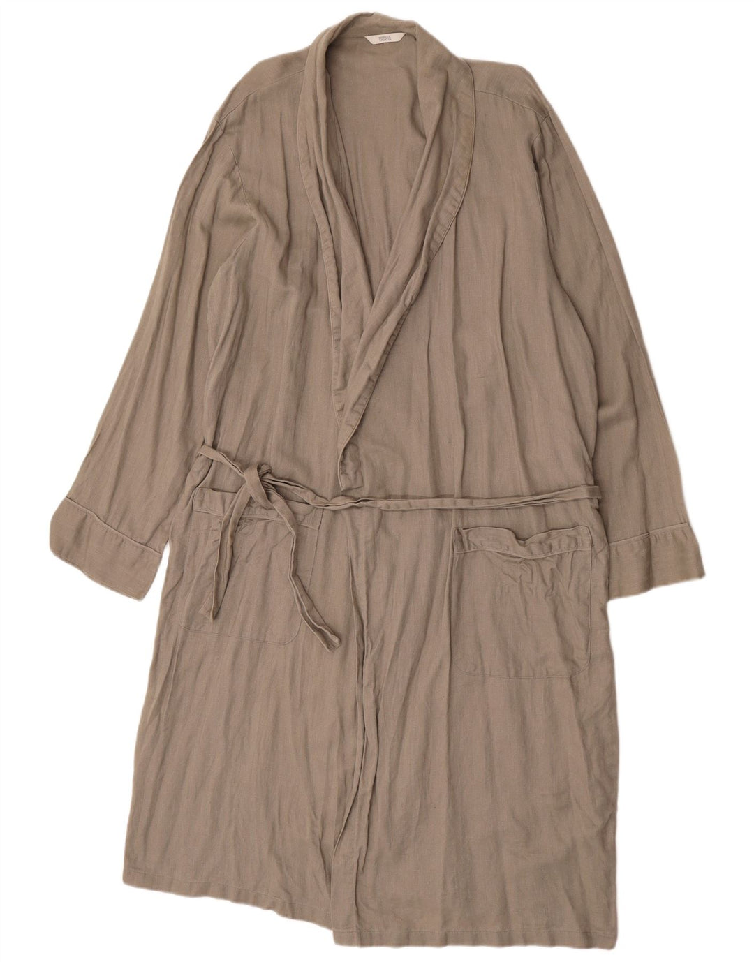 Marks & Spencer Dame Kåbe Overfrakke UK 14 Medium Grey Linen