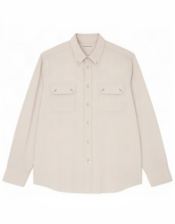 Trussardi Mens Shirt 3XL White Pinstripe