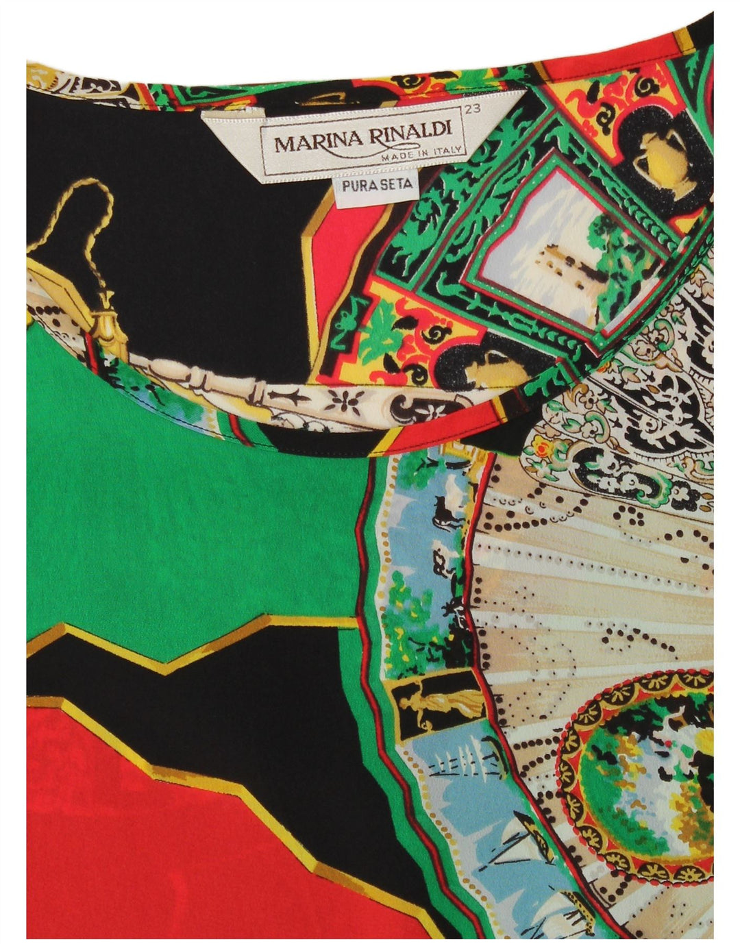 MARINA RINALDI Dame Oversized bluse Top Størrelse 23 Medium Flerfarvet