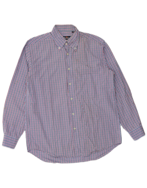 ELLESSE Herreskjorte Medium Blue Ternet Bomuld