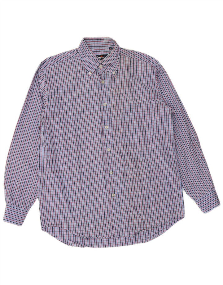 ELLESSE Herreskjorte Medium Blue Ternet Bomuld