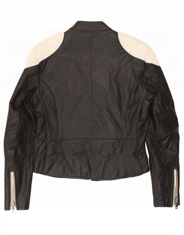 IXS Herre Læder Racer Jakke EU 50 Medium Sort Colourblock