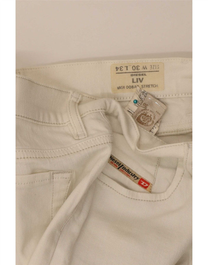 Diesel Dame Liv Slim Jeans W30 L34 Hvid Bomuld
