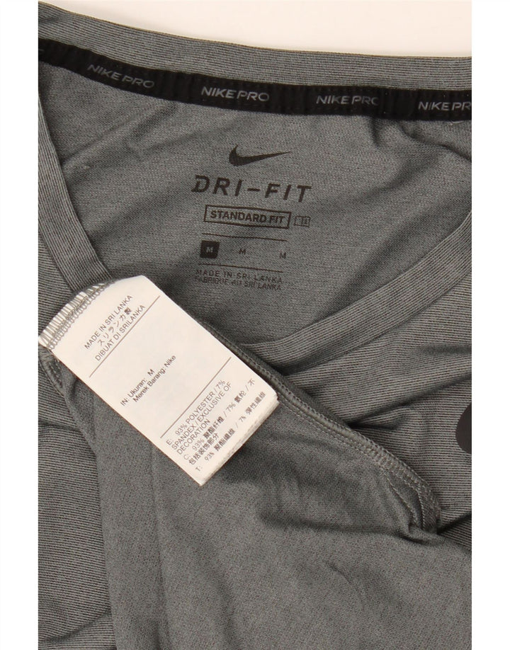 NIKE Dri Fit Standard Fit T-shirt top mellemgrå polyester
