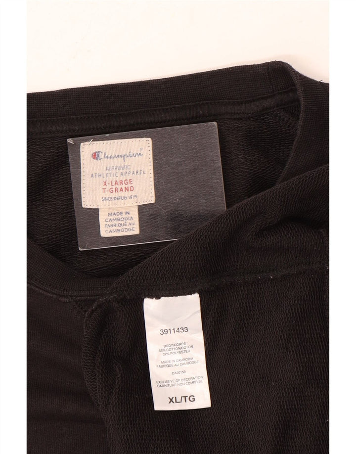 CHAMPION Herre Grafisk Sweatshirt Jumper XL Sort Bomuld
