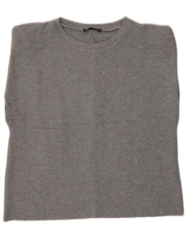 Zara Damevest Top UK 14 Medium Grå Polyester