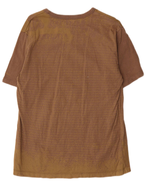 Marlboro Classics Herre grafisk T-shirt Top Medium Brun Nålestribet Bomuld