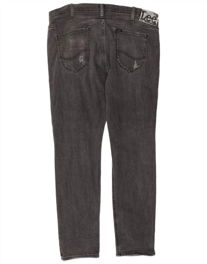 Lee Mens Luke Distressed Slim Jeans W36 L32 Grå Bomuld