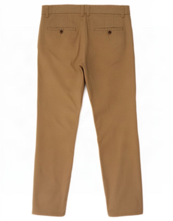 Zara Herre Lige Chinobukser EU 44 Large W34 L30 Beige Bomuld