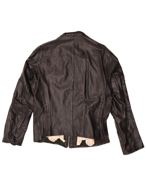 Imperial Dame Biker Læderjakke IT 48 XL Sort