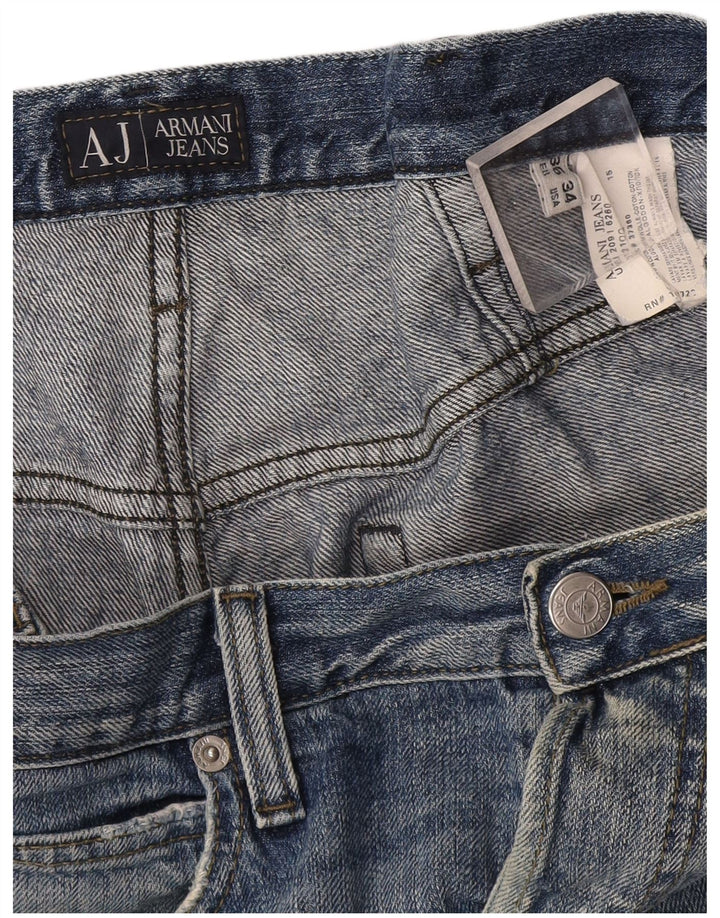 Armani Straight Jeans til mænd W36 L34 blå bomuld