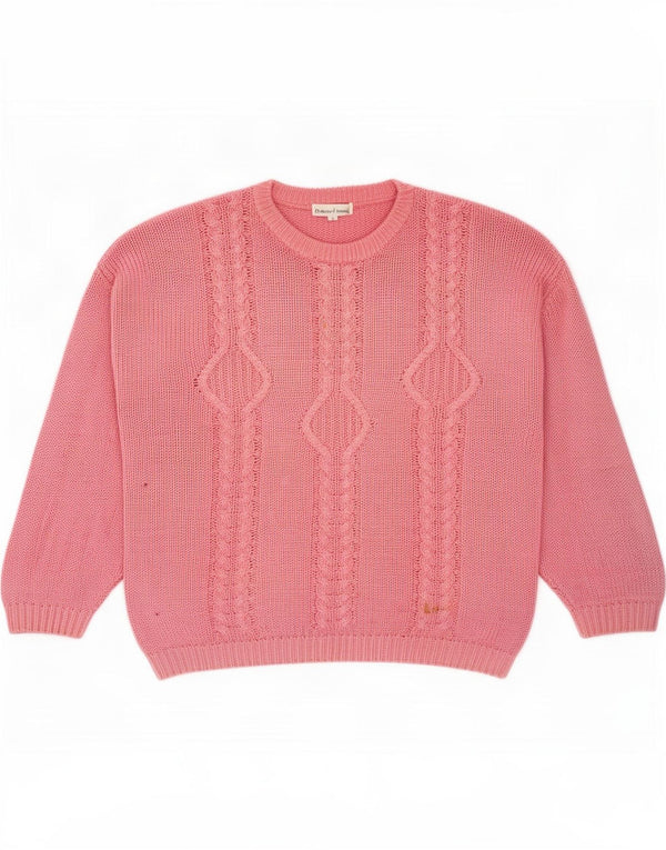 Vintage herre rund hals sweater stor pink