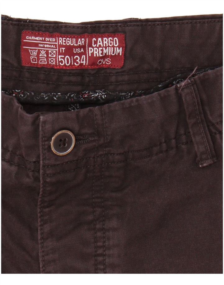 OVS Herre Regular Cargo Shorts IT 50 Large W34 Brun Bomuld