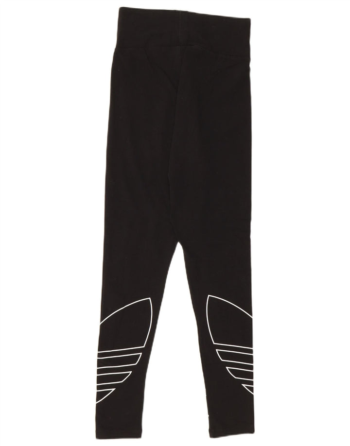 Adidas Dame Grafiske Leggings UK 8 Small Black Bomuld