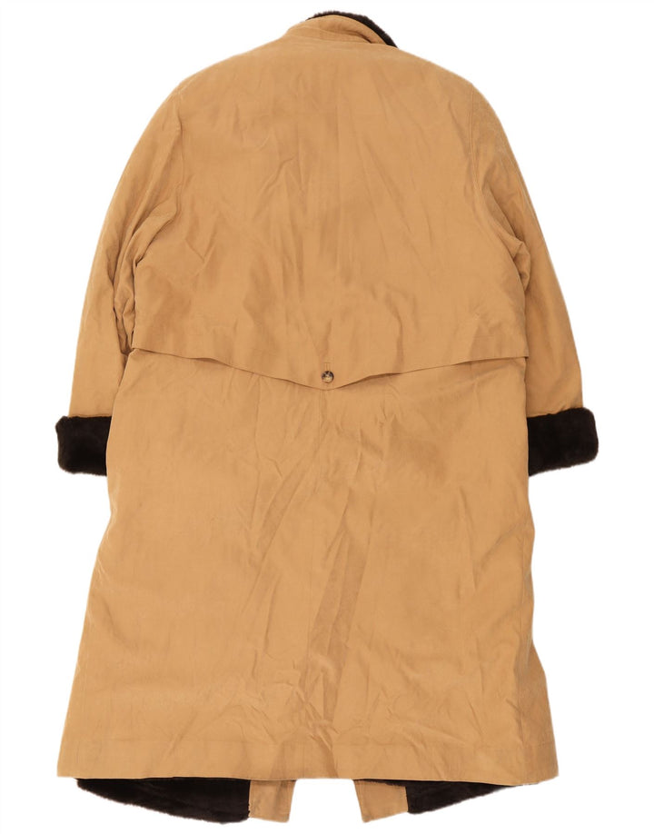 Vintage Sherpa Trench Coat til kvinder, UK 12 Medium Beige Polyester